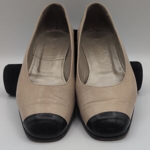 Browns Couture | Elegant Beige and Black Women's Shoes